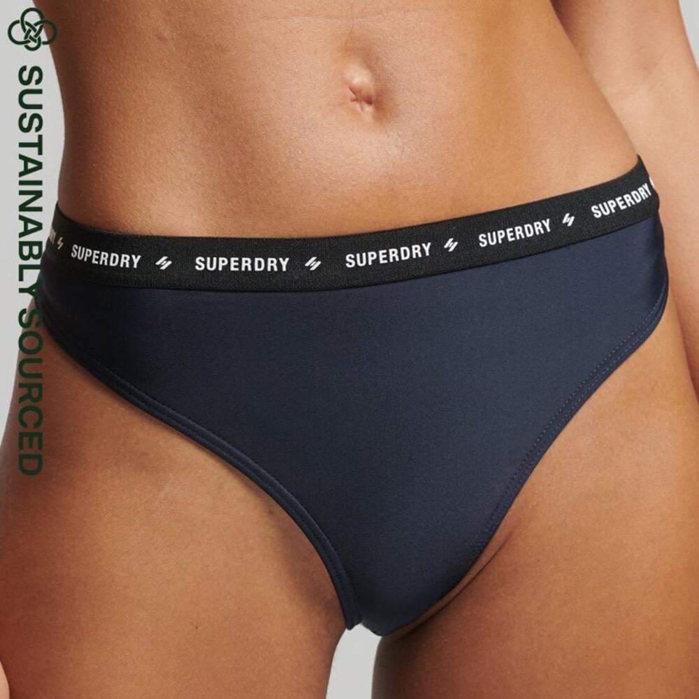 Superdry Micro Elastic Bikini Briefs Deep‎ Navy Sz.6 NWT